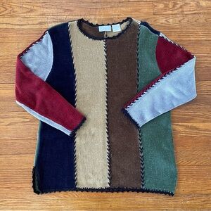 VINTAGE 90s PATCHWORK PULLOVER SWEATER